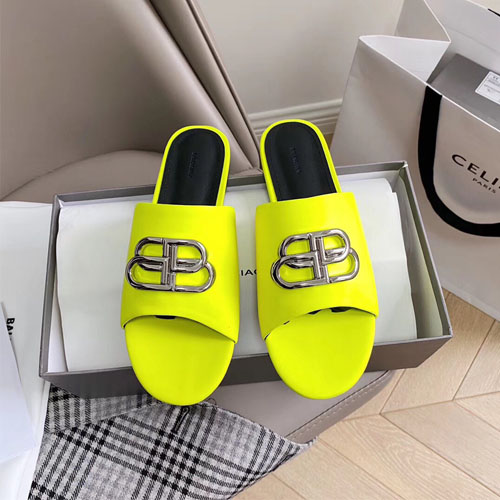 발렌시아가 계란형 BB 뮬 샌들 604061 형광색