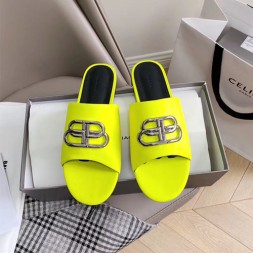 발렌시아가 계란형 BB 뮬 샌들 604061 형광색