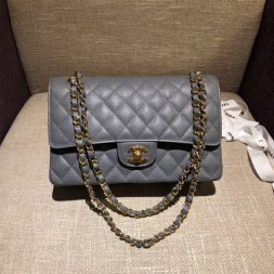 샤넬 클래식 점보백 A1112 미듐 캐비어 그레이