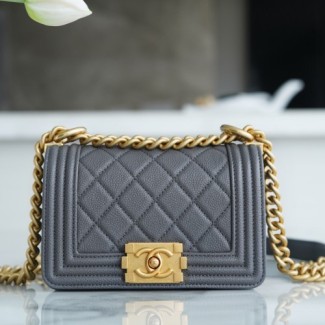  샤넬 캐비어 미니 보이백 A67364 그레이