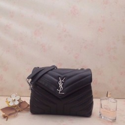 입생로랑 Y 퀼티드 스몰 루루 체인백 494699 블랙 은장