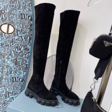 프라다 여성용 롱 부츠 F0816 스웨이드