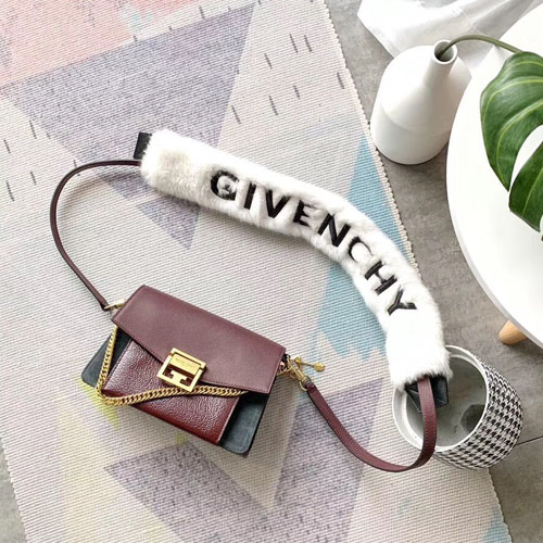 지방시 신상 GV3 스몰 숄더백 BB501 버건디 금장