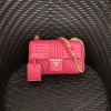 프라다 다이어그램 가죽 미듐 숄더백 1BD108 체리핑크 금장