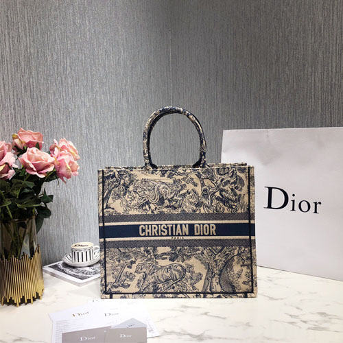 디올 라지 북 토트백 M1286 네이비