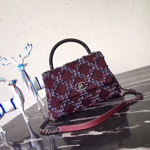 샤넬 신상 탑핸들 플랩백 A7148 자주색