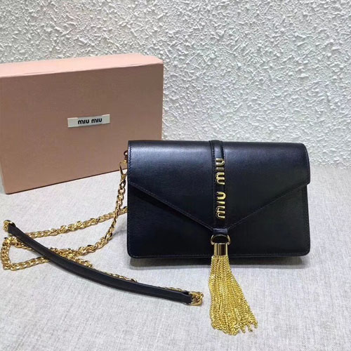 미우미우 가죽 숄더백 5BP004 블랙