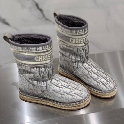 디올 자수 벨벳 앵글부츠 KDI630 그레이