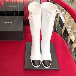 샤넬 하이 부츠 카프스킨 G34127 화이트