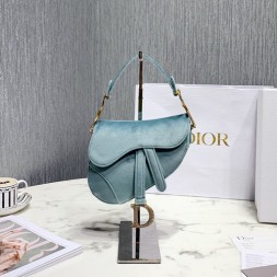 디올 새틴 미니 새들백 M447S 민트