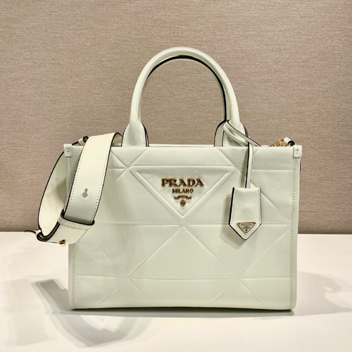 프라다 탑 스티칭 스몰 가죽 심볼 백 1BA379-3