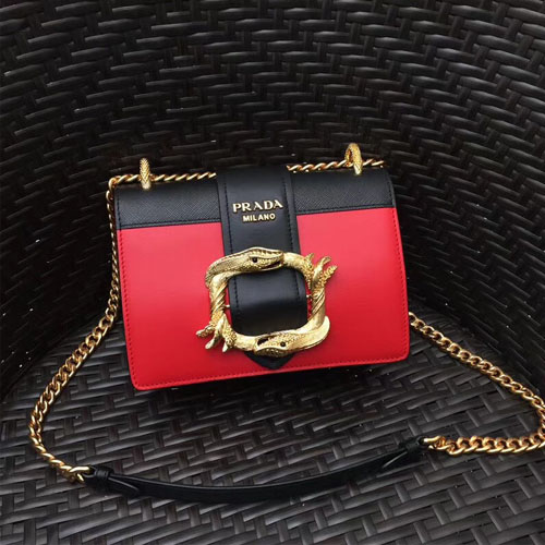 프라다 신상 브론즈장식 숄더백 1BD066 레드