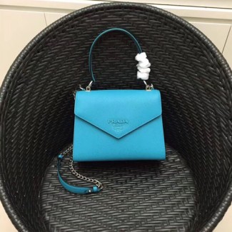 프라다 사피아노 가죽 숄더 백 1BA126 블루