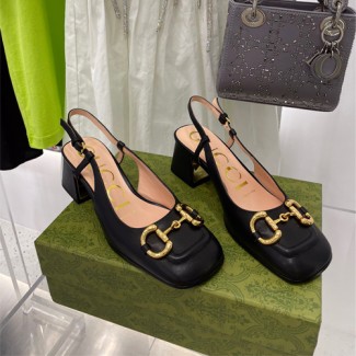 구찌 여성 홀스빗 미드힐 슬링백 643892 블랙