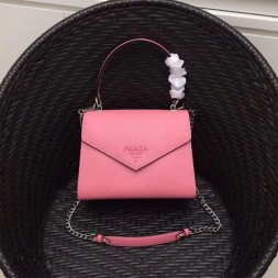 프라다 사피아노 가죽 숄더 백 1BA126 핑크
