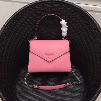 프라다 사피아노 가죽 숄더 백 1BA126 핑크