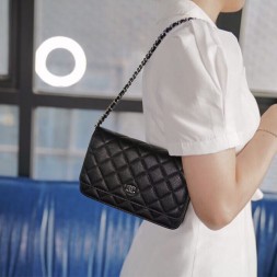  샤넬 WOC 체인 플랩백 A31509 뉴버전 캐비어 블랙 은장