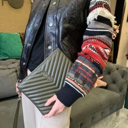 입생로랑 스트랩 클러치백 스몰 379039 카키색