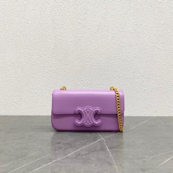 셀린느 가죽 퀴르 트리오페 체인 숄더백 199243 보라