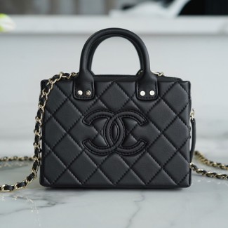  샤넬 22B 탑핸들 베니티 체인 코스메틱 케이스 AS3345 블랙