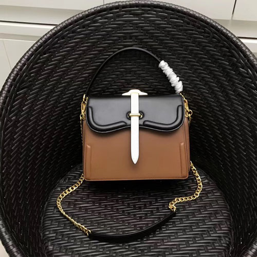 프라다 벨레 가죽 숄더백 1BN004 브라운&블랙