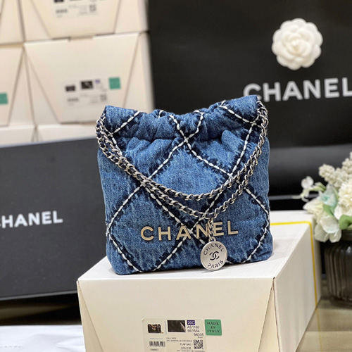 샤넬 22백 미니 호보백 데님 AS3980