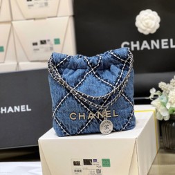 샤넬 22백 미니 호보백 데님 AS3980