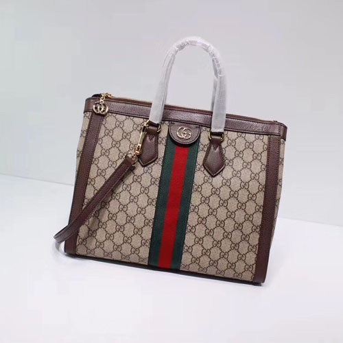 구찌 오피디아 GG 탑핸들 백 524537 브라운