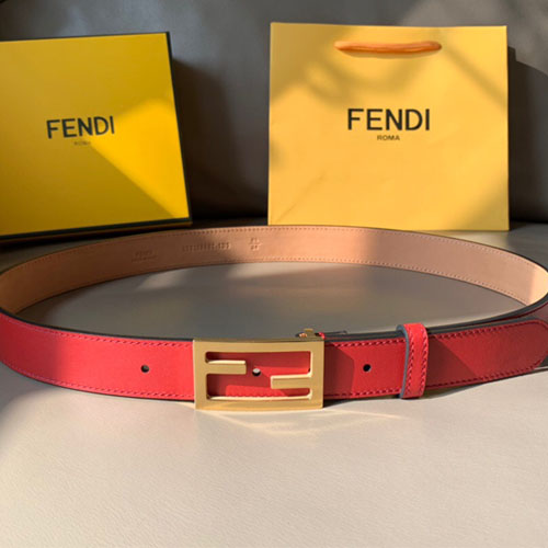 펜디  신상 벨트 FD2216  레드  금장