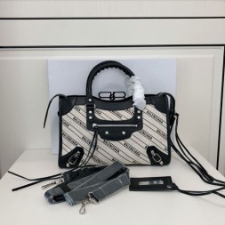 발렌시아가 클래식 스트라이프 미듐 시티백 300297 화이트