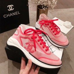 샤넬 메시 트레이너 스니커즈 G34763 체리핑크
