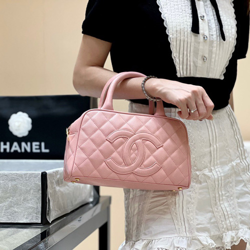 샤넬 캐비어 볼링백  A20996 핑크