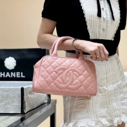 샤넬 캐비어 볼링백  A20996 핑크
