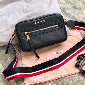 미우미우 가죽 카메라 숄더백 5BH116 블랙