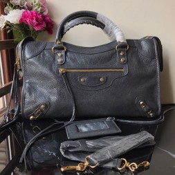 발렌시아가 클래식 라지 시티백 432832 금장 딥그레이