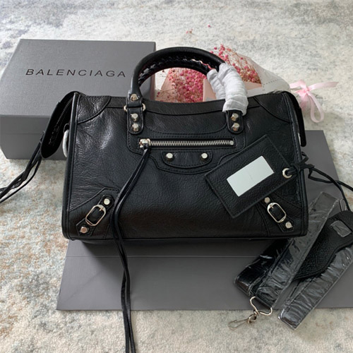 발렌시아가 클래식 미듐 시티백 432831 블랙 은장