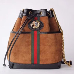 구찌 라자 스웨이드 미디움 버킷백 553961 브라운