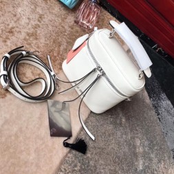 미우미우 마드라스 가죽 숄더백 5BH122 화이트