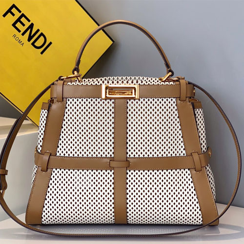 펜디 피카부 아이코닉 미디엄 8BN290 브라운&베이지