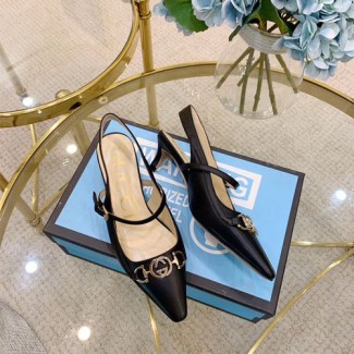 구찌 주미 펌프스 힐 583300 블랙