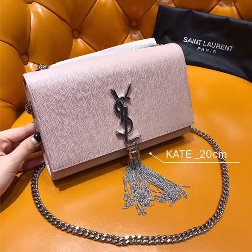 입생로랑 모노그램 케이트 태슬 사첼백 474366 핑크