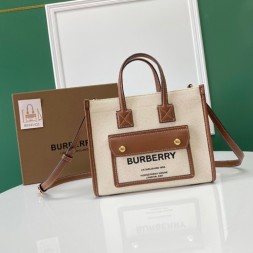 버버리 미니 프레야 토트 80696611 브라운