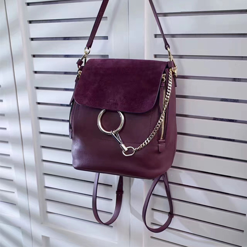 끌로에 카프스킨 Faye 미디엄 백팩 3S1192 보라