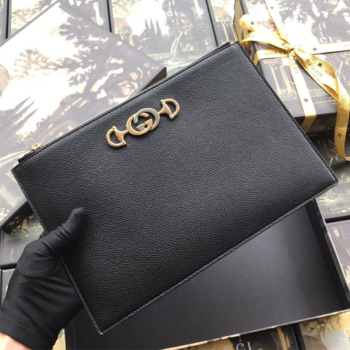 구찌 주미 스트로베리 프린트 클러치 570728 블랙