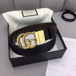 구찌 양면용  신상 벨트 234198 블랙 금장