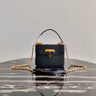 프라다 사피아노 레더 탑 핸들백 1BN021 블랙