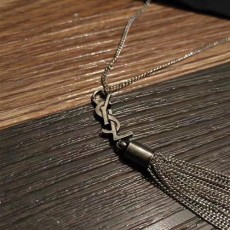 입생로랑 모노그램 미니 태슬 목걸이 470302 실버