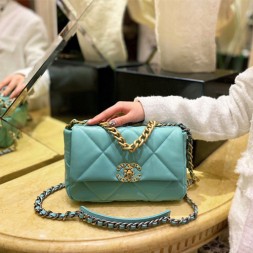  샤넬 CHANEL 19 스몰 플랩 백 AS1160 민트