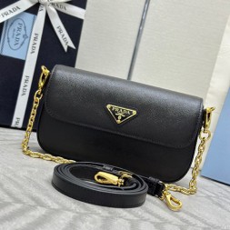 프라다 엠블럼 숄더 백 1BD356 블랙