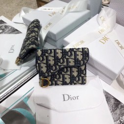 디올 OBLIQUE SADDLE 카드지갑 S5610 네이비